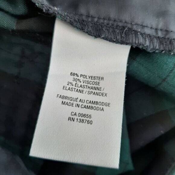 REITMANS Tartan Plaid Slim Leg Dress Pants Green & Black Sz 6 - Picture 9 of 9